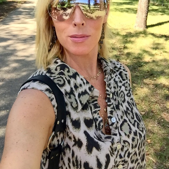 🔥SM•LUNGO L’ARNO•100% LINEN MADE IN ITALY LEOPARD PRINT COLLARED MIDI DRESS🔥 - Picture 8 of 9